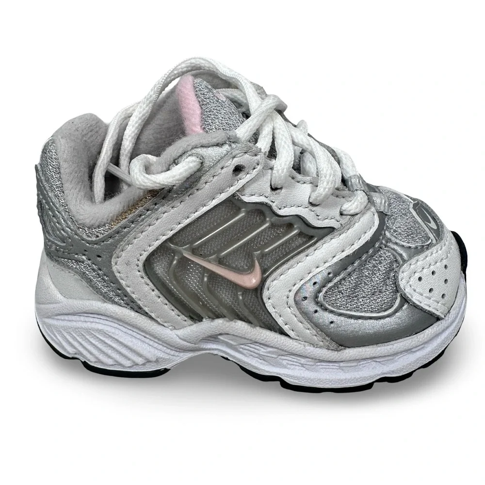 Nike Baby 2.5C Toddler Gray Silver Pink Retro Sneakers 308059-061 Y2K Kids